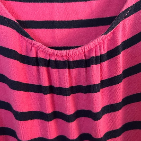 Talbots Pink and Blue Stripe Tie Waist Maxi Dress Medium Petite - Picture 7 of 8